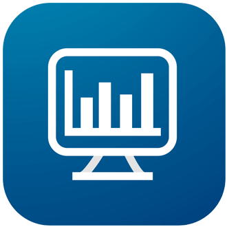 ícone de gráficos numa tela de computador